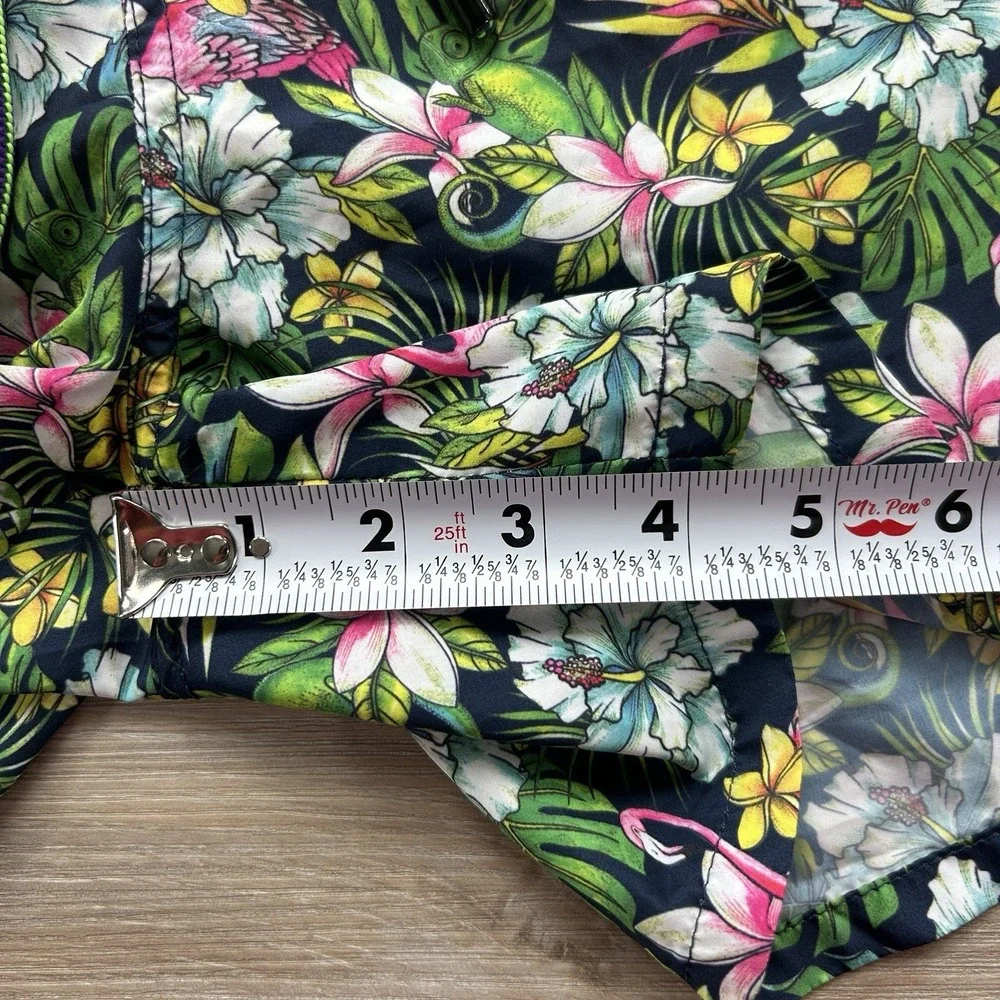 Warren Weber Mens Size XL Hawaiian Tropical Iguana Lined 4.5